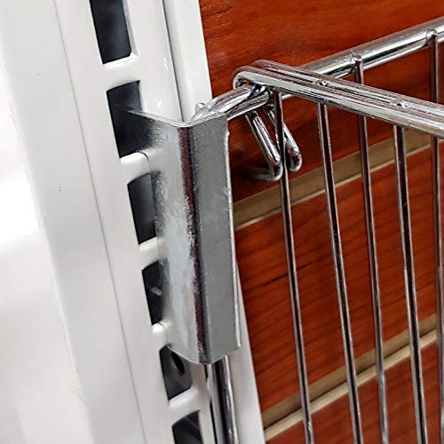 Open End Basket Holding Clips To Hold Wire Baskets On Gondola Shelf Upright, Left & Right Clips, 2 Pairs #TOP23