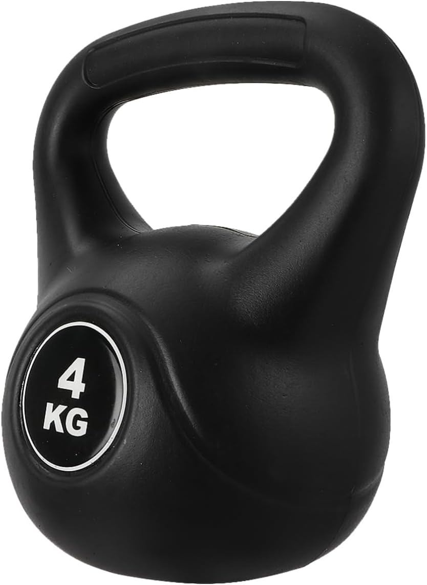 4kg Kettlebell Weights for Home Exercise Black Pe Plastic Strength Training Tool for Deep Squats and Full- Workouts