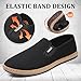 Wsvpeto Mens Slip on Canvas Loafers Casual Shoes Sneakers Comfy Walking Slipers Shoes Pain Relief for Men Black Fashion Breathable Loafers