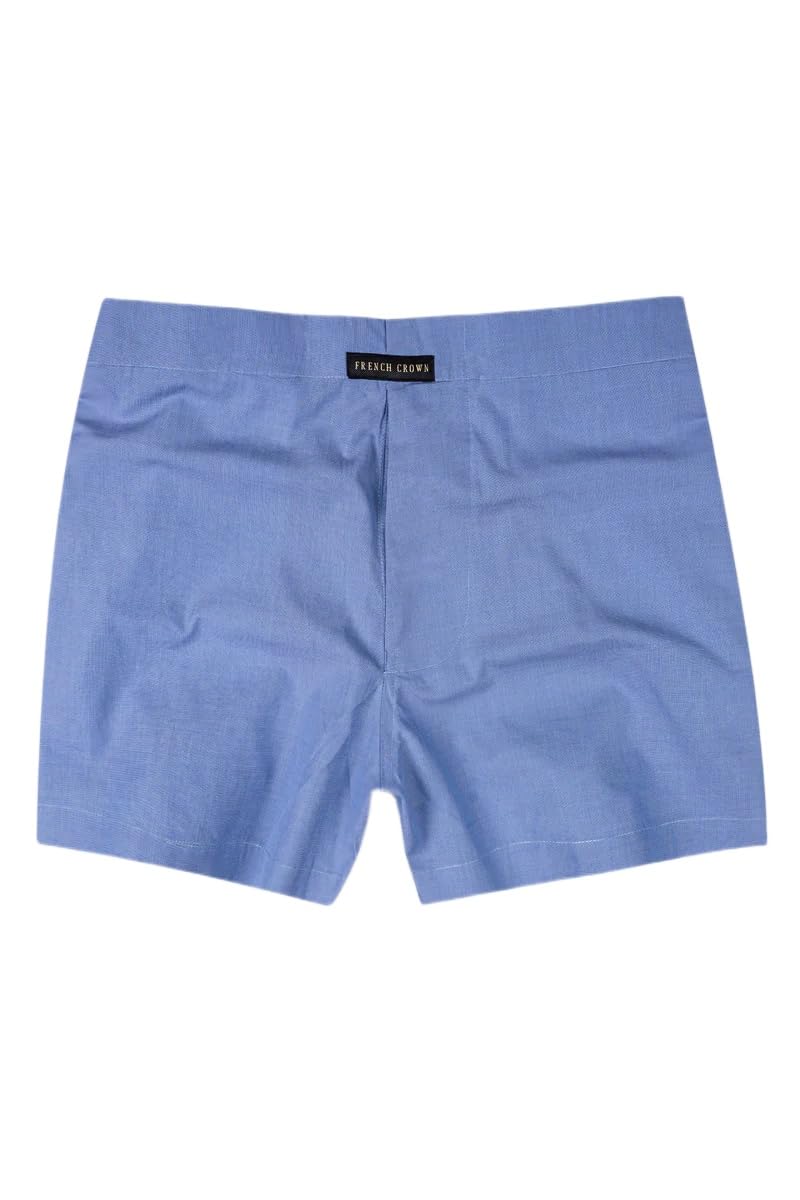 Men's Twilight Blue Two Tone Chambray Textured Premium Cotton Boxer-image-44