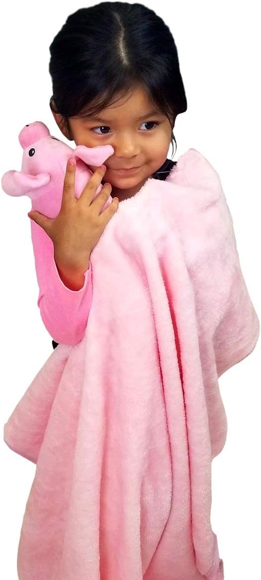 ROLLEE POLLEE Pets Collection Pet Plush in a Blanket for Toddlers, Extra Thick and Super Soft Blanket, Removable Pillow Pet, Fits on Cots and Mats
