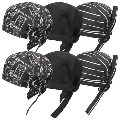 MAGICLULU Chapeaux de Chef Faciles à Nettoyer en Coton Lot de 6 Unisexes Réglables Cuisine Professionnelle et Restauration