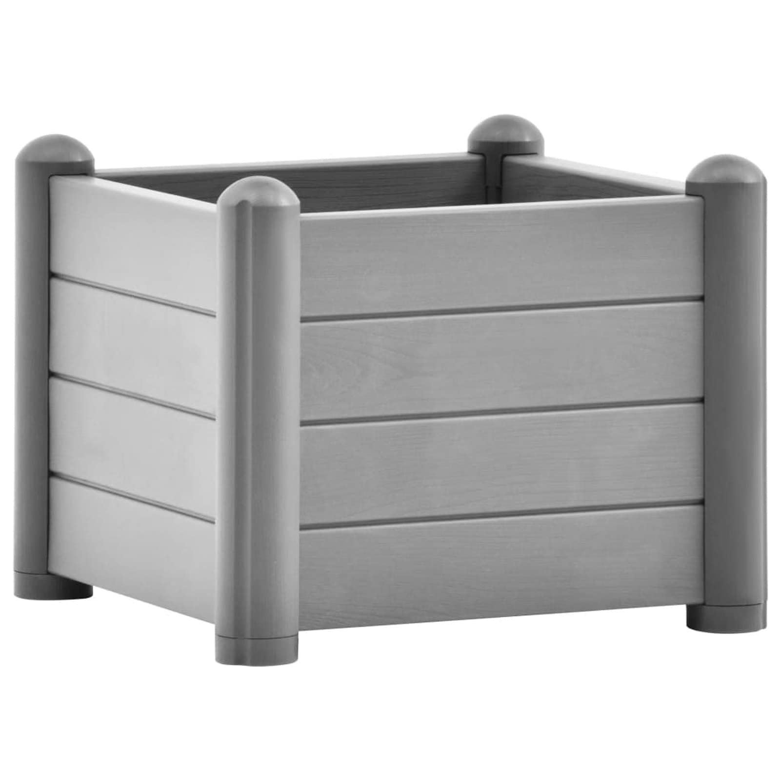 Gecheer Arriate Alto de Jardín,Jardinera Rectangular,Huerto Urbano Exterior, Marco para Huerto, Verduras Frutas Flores, Gris Piedra 43x43x35 cm,Diseñado con Fondo de Drenaje
