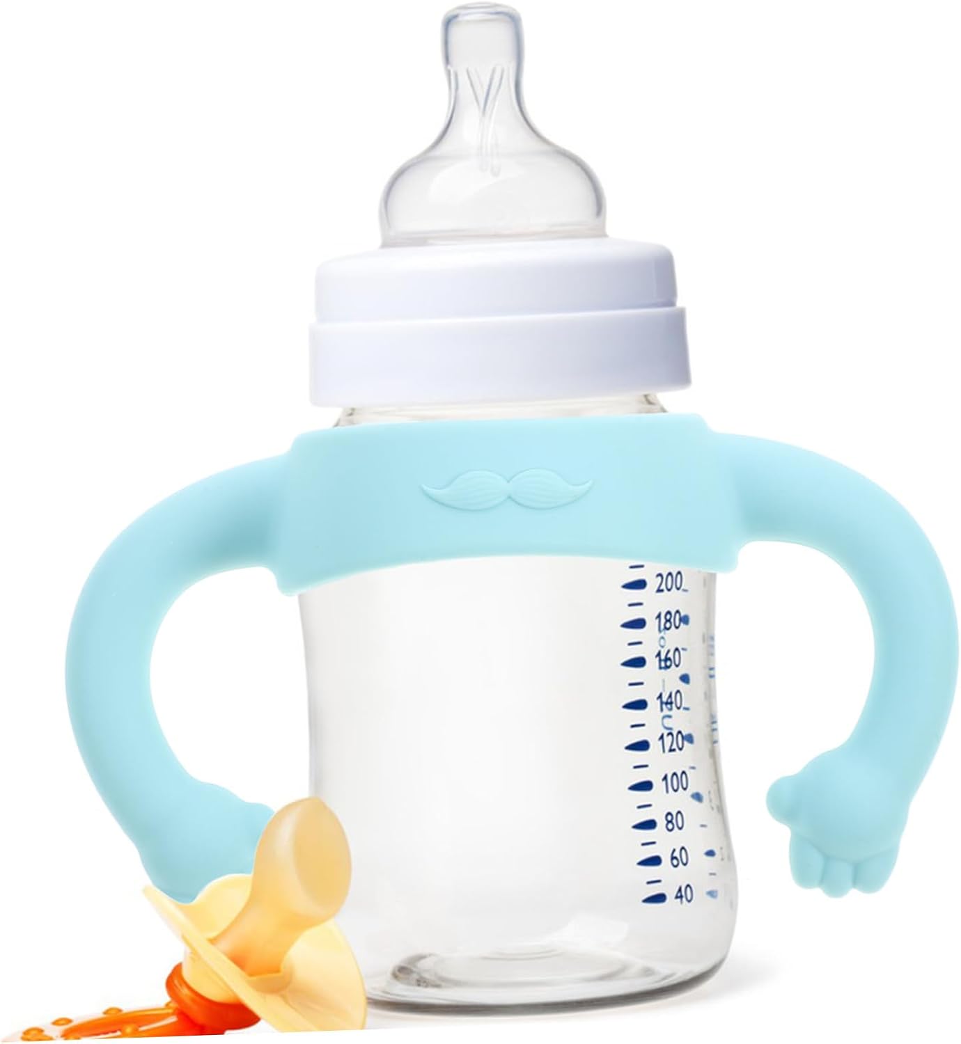 2pcs Silicone Bottle Handle for Feeding Bottles Easy to Install Comfortable Grip