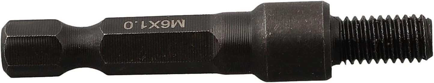 Self-Tapping Socket Adapter with 1/4 Inch Hex Shank for Power Drill Applications with M6 M8 M10 Threads Suitable for Hanger Bolts and Insert Nuts (In & External Teeth M6)