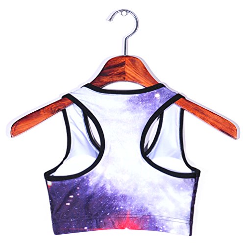 Image of Sister Amy Women's Aerobics Gym Dance Yoga Vest Printed Sports Bra Top Vest
