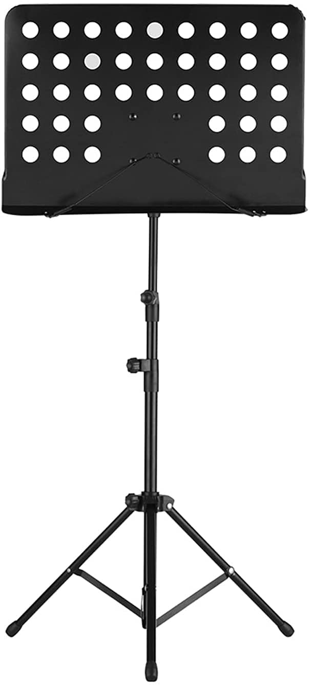 Tragbarer Notenständer, höhenverstellbar, abnehmbar, für Gitarre, Klavier, Violine, Schwarz