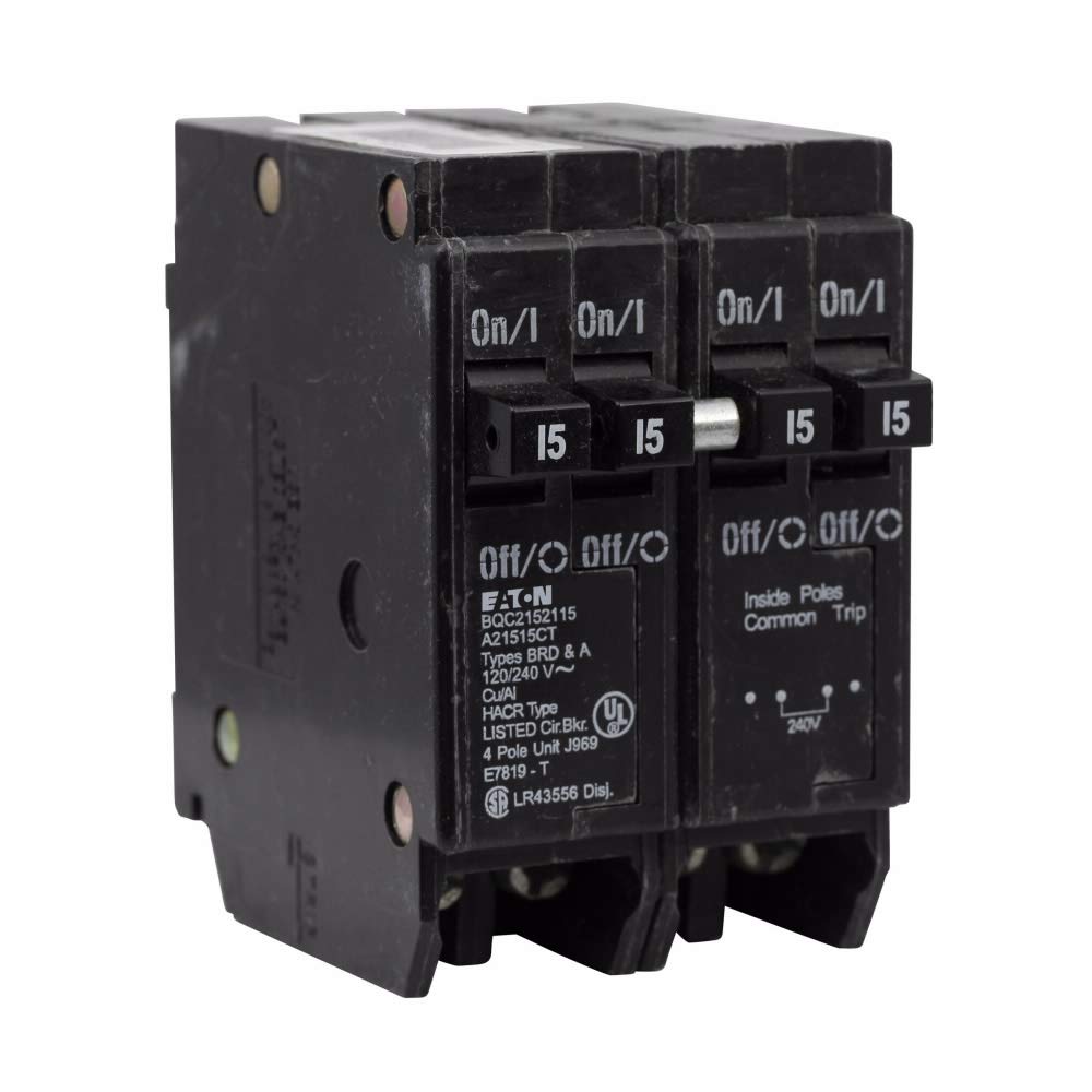 BQC215215 Type BQC Quadplex Thermal Magnetic Molded Case Circuit Breaker, 120/240 VAC, 15 A, 2 Poles