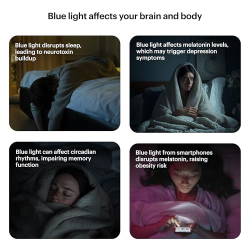 Image of ULTRAHUMAN Blue Light-Blocking Glasses (Night) | Improve Sleep Quality | Enhance Productivity | Reduce Eye Strain, Elegant Eyewear for Computer, Gaming, & Reading