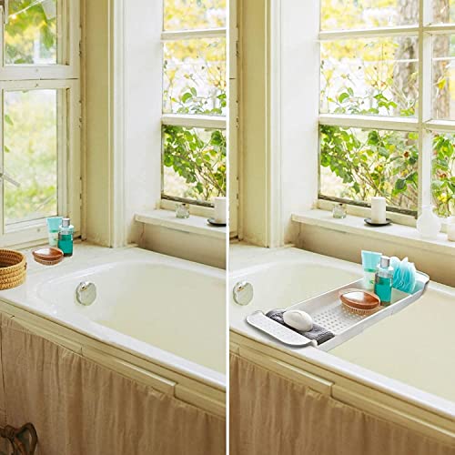 Rangement de baignoire blanc : support télescopique pliant XMING