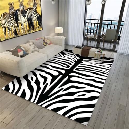 Moquette chambre et tapis table basse zebra noir et blanc - 2