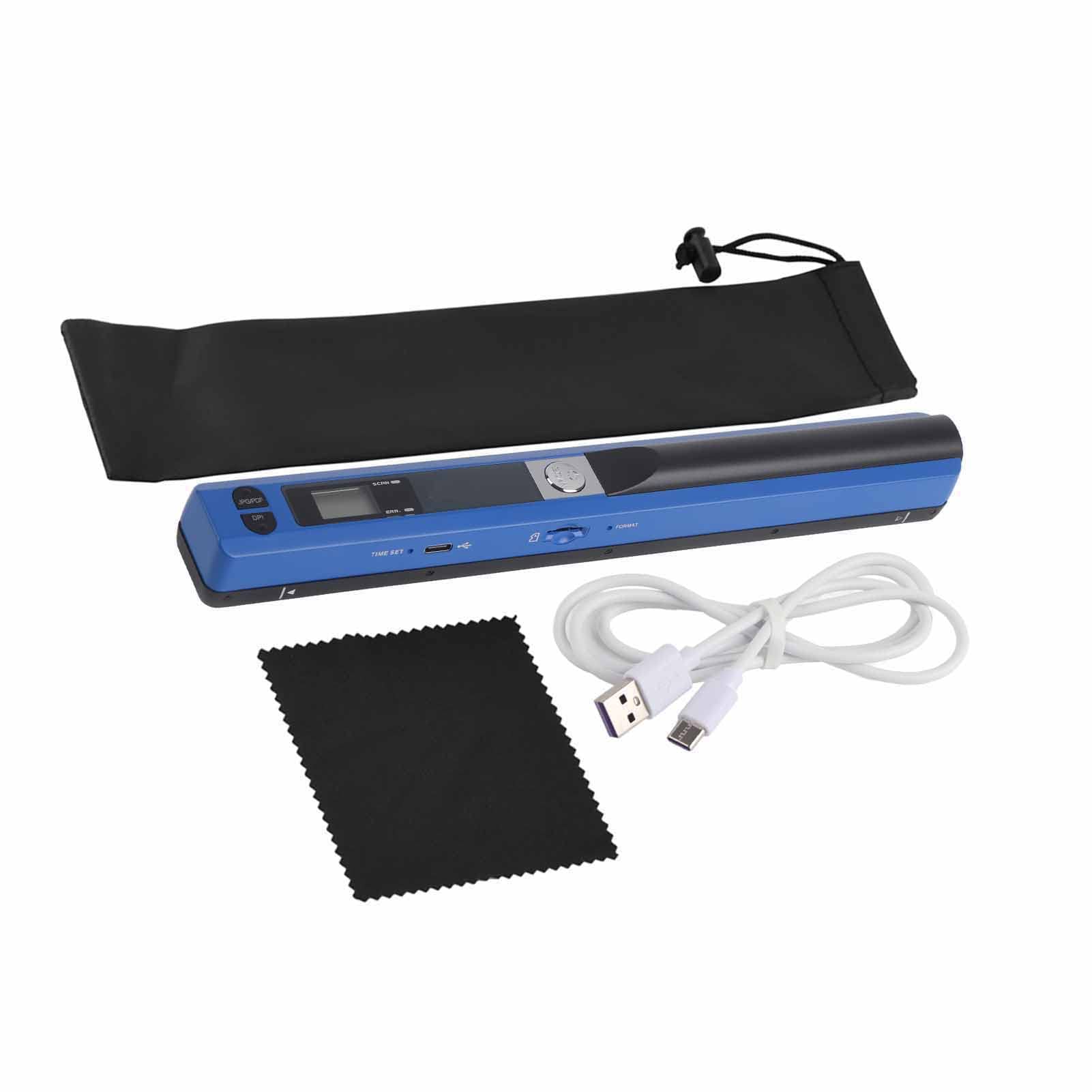 Cuifati Handscanner, Tragbarer Scanner, USB-Stiftscanner, A4-Scan, JPG/PDF, USB 2.0, Klare Bildgebung, Massenspeicher für Banken, Versicherungen, Wertpapiere (Blue)