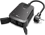 TREATLIFE Double prise en main intelligente extérieure, 2 Chaussettes de contrôle réglables individuelles, 600W, Compatible avec Alexa & Chez Google, IP64 pour les lampes à cordes, lampe de plancher, lampe