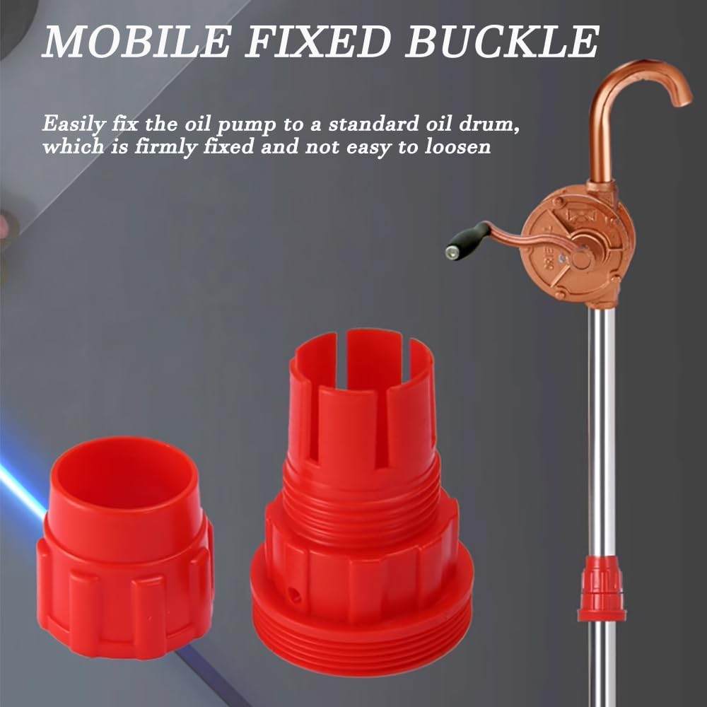 Hand Oil Transfer Pump, Manual Crank Rotary Pump, Aluminum Barrel Pump Hand Liquid Transfer, The Length is Adjustable, Mobile Fixed Buckle, for Diesel, Kerosene, Hydraulic Fluid