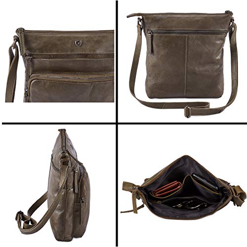 Image of Crossbody Bags for Women Genuine Leather Purse Handmade Vintage Shoulder Bag Crossover Pocketbook Adjustable Strap | Handmade