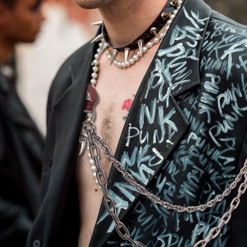 Cadena de pantalones punk Outanaya de metal para evitar caídas 6