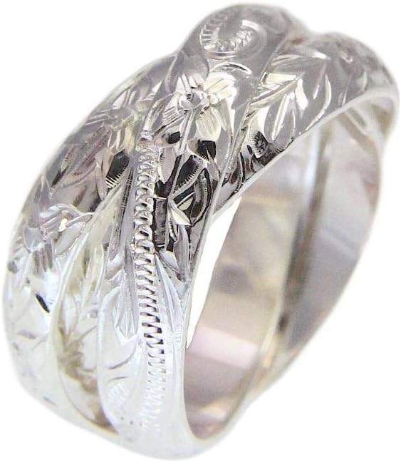 Arthur's Jewelry 925 sterling silver 3 in 1 Hawaiian scroll plumeria maile leaf ring size 3-10