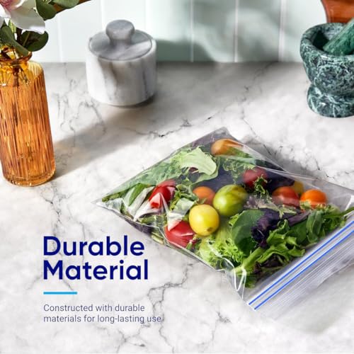 Image of GREENTWISH Zip 'N' Seal (Pack of 45 Bags) Dual Zipper Zip Lock Bags, Freezer /Microwave Safe, Ziplock Bag For Food Storage, BPA Free Reusable LDPE Transparent Freezer Bag, Small-15, Medium-15, Large-15 | Multipurpose Storage