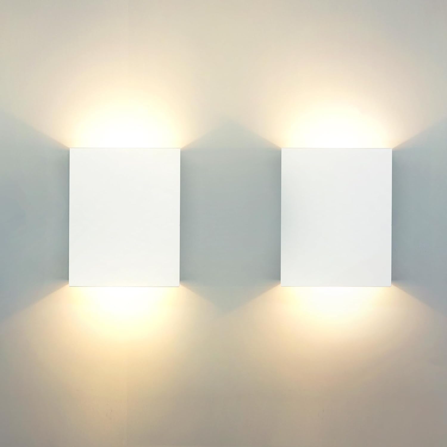 KICAAO LED Wall Sconces Set of Two, 12W Modern Wall Light, Hardwired Aluminum Wall Lamp,Black Up Down Wall Mount Lights for Living Room Hallway Bedroom Decor (Black Warm Light 3000K)