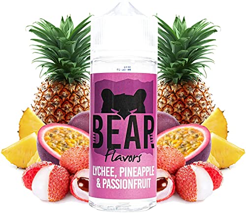 DAINTYS PREMIUM BEAR Flavors - Lychee Pineapple Passionfruit, 100ML, Sin Nicotina: 0mg, 70VG/30PG, E-Liquido para Cigarrillos Electronicos, Vaper, e Cigarette, e Shisha Cover