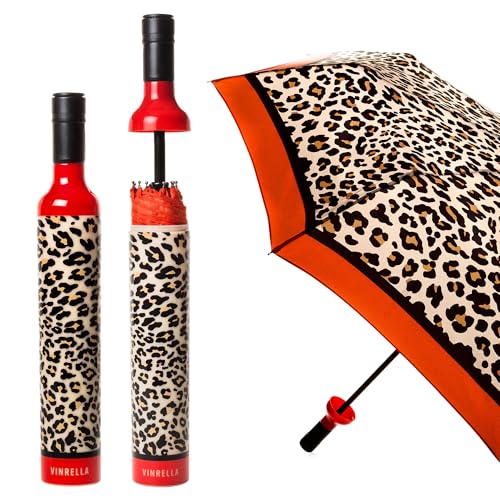 VINRELLA Wine Bottle Umbrella - Portable and Compact Travel Umbrella, Waterproof and Windproof, UV Blocker