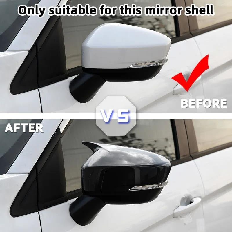 Coque de rétroviseur extérieur autocollant protection Eclipse Cross 2018-2023 Gloss Black
