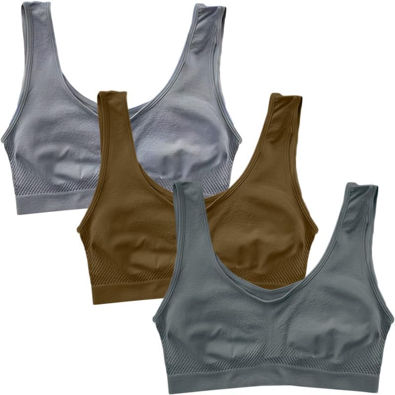 AASHU Creation LIECRY Art (Pack of 3) Girls/Women's Cotton Stretchable Non-Padded and Wire Free AirBra Sports Bra (Multicolor) Design No 3AB8871 Any Random Color Will BE Send-picture-40