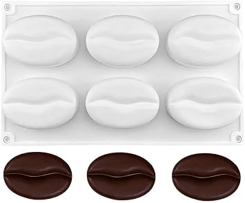 6 Cavities Coffee Bean Silicone Mold Cake Mold Chocolate Mould Mold Mold Chocolate Cookie Mould Dessert Baking DIY Home