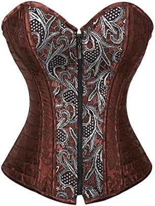 GELTDN Jacquard Corset Women Floral Zip Top Corset (Color : A, Size : XXXXXXL Code)