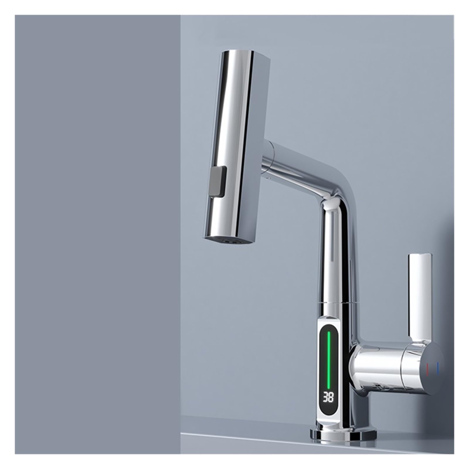 Robinet de lavabo à température visible pour éviter les brûlures d'eau