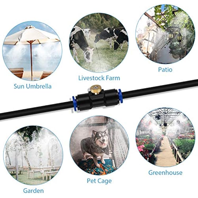lifeegrn 40FT Misting Cooling System + 60FT Outdoor Mister System