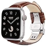 [Ｘｒｅｉｓｉ] コンパチブル Apple Watch バンド44MM 45MM 46MM 49MM本革/ビジネス用 アップルウォッチ ベルト46mm レザー プッシュ式 Ｄバックル/ピンバックル 手作りApple Watch Ultra3/2/1,Series11/10/9/8/7/6/SE321/5/4·全モデル対応(44mm/45mm/46mm/49mm,Dバックル/ブラウン(牛革)