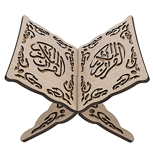 Support de Livre de Coran, Support Pliant de Coran Vintage Détachable en Bois sculpté étagère de Livre de Prière Musulmane Bible Magazine Porte-liv...