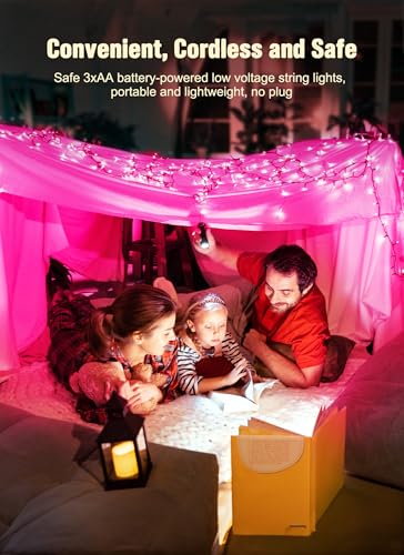 Image of Brightown 8ft 20LED Battery Operated Christmas String Lights with Timer | Warm White Mini Christmas Tree Lights for Indoor Outdoor Bedroom Wedding Party Holiday Xmas Decoration