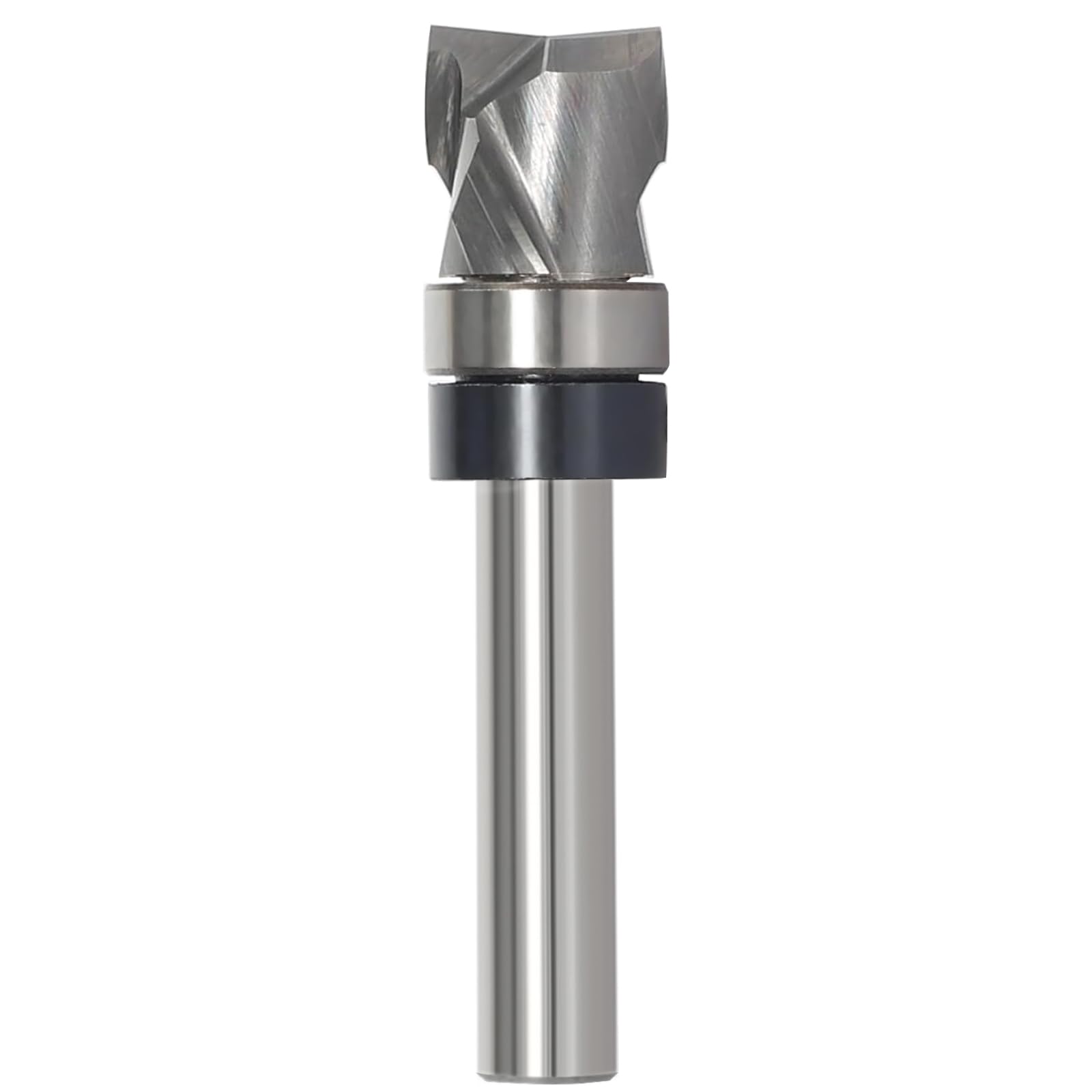 Fresa en espiral de 8 mm de vástago VHM, 2 + 2 flautas de compresión, fresa de ranura en espiral, diámetro de corte de 12 mm, longitud de corte de 12,7 mm, para trabajos de carpintería
