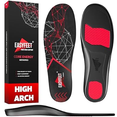 Arch Support Insoles for Men Women - High Arch Shoe Inserts for Standing All Day - Plantar Fasciitis Relief Orthotic Insole for Flat Feet - Work Running Hiking