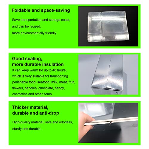 Caichuxiye 10Pcs Cold Pack Shipping Boxes,Foil Insulated Box,Reusable Double Insulated Shipping Box,Leakproof Cold Shipping Boxes,Small Mailing Box For Frozen Food Frozen,Fruits,Vegetables. (11*6.3*7) #TOP3