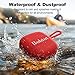 Bobtot Portable Bluetooth Speakers Wireless - IPX7 Waterproof Shower Speaker with 16 Hours Playtime, Loud Stereo Sound, TWS, Built-in Mic, Mini Size with Lanyard to Carry, Red
