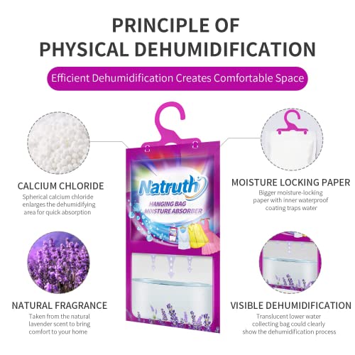 NATRUTH Moisture Absorber 7 HangingPackets（9.8oz*7）+ 3 Portable Boxs (10.5oz*3), Dehumidifiers with Lavender, Desiccant Hanging Bag Use for Kitchen Bathroom Wardrobe, Eliminates Odors, Odor Absorber - Thumbnail 2