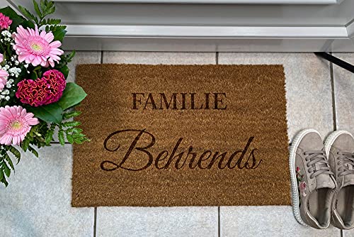 Personalisierte Fußmatte mit Gravur Abtretter Kokos Familie Fußmatten Haustür 60x40 cm (Variante 5) Cover