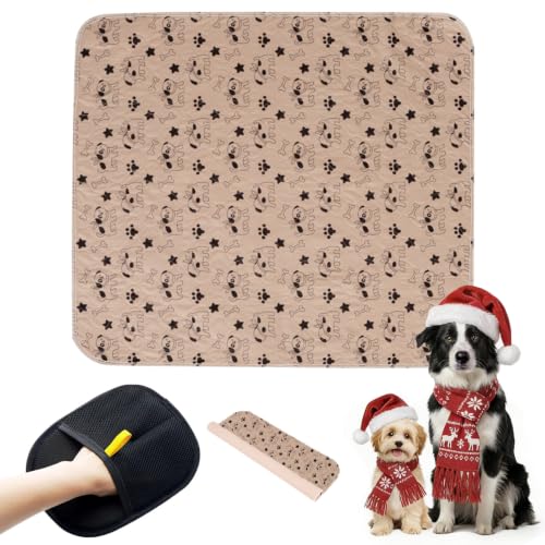 Image of Puppy Pee Pads with Pheromones, Washable Puppy Training Pads for Dogs Reusable Puppy Potty Pads for Dogs and Cats(with Pet Hair Removal Gloves)