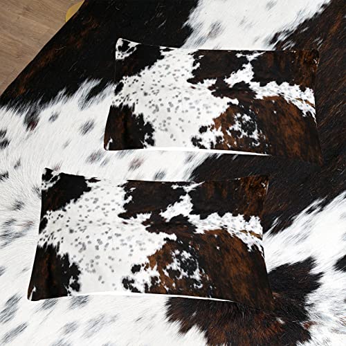 Tailor Shop Black White Cow Print Comforter Set Full, Western Farmhouse Cow Print Bedding In A Bag, Rustic Cowhide Comforter Set With 2 Matching Pillowcases Bedroom Decor… #TOP3