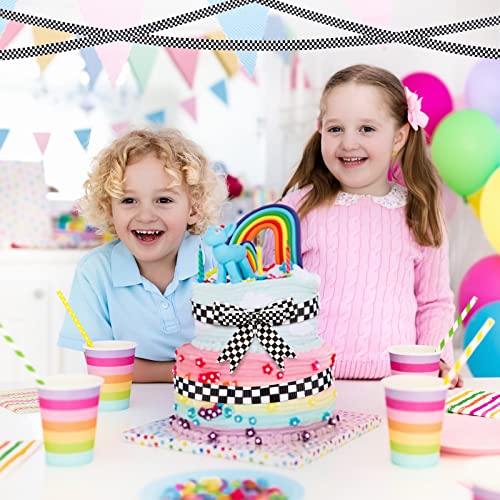 3 Rolls Black Grosgrain Ribbon White Checkered Printed Ribbon Racing Car Theme Printed Checkered Ribbon Plaid Buffalo Ribbon For Diy Crafts Wreath Party, 0.4, 0.87, 1.5 Inch Wide, 15 Yard (Plaid) #TOP5