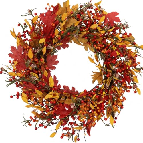 Appalachia Berry Silk Fall Door Wreath 20 Inch Harvest Front Door Decor