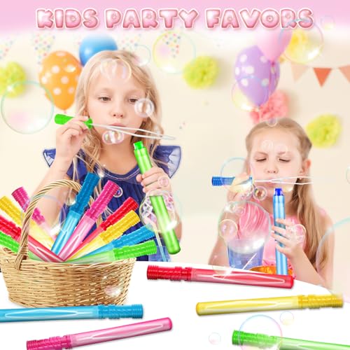 ShyLizard 24PCS Bubble Wands for Party Favor, 15inches Bulk Bubble Wand for Kids, Bubble Maker for Birthday,Wedding, Party Favor, Goodie Bags, Carnival Prizes, Wedding, Summer Outdoor Toys, 6 Colors