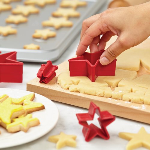Cake Boss Decorating Tools 5-Piece Nylon Star Fondant And Cookie Cutter Set, Red #TOP2