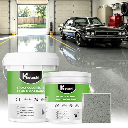 Kotoshi Epoxy Color Sand Floor Paint, Marble Gray,3 Gallon