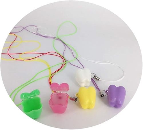 Miniatura 7 de DAMEING Paquete de 50 cajas de almacenamiento de dientes, lindo organizador de dientes de leche para bebés, protector de dientes perdidos, collar
