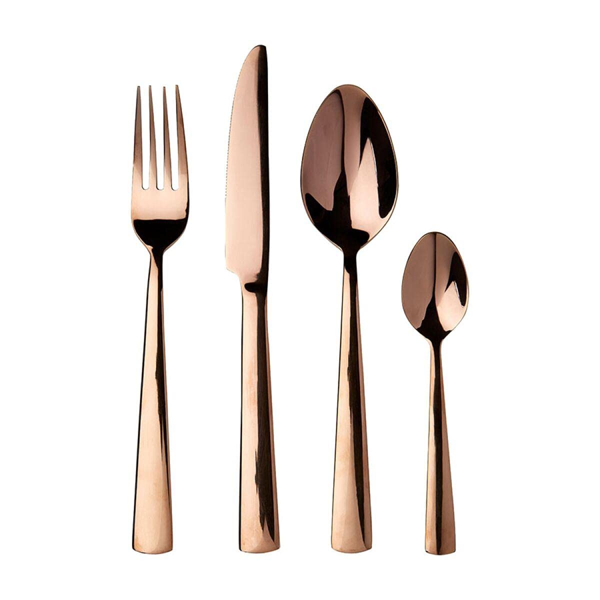 Avie Lustra 16 Piece Rose Gold Cutlery Set - Gold