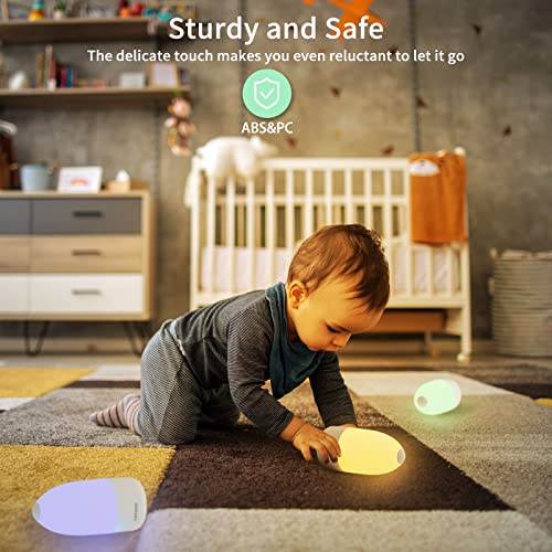 Loycco Baby Night Light For Breastfeeding, Eyes Caring Bedside Night Light With Color Changing Mode/Dimming Function/Hook For Kids, Rechargeable Baby Night Light With 1H Timer & Touch Control #TOP1